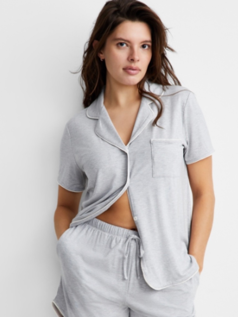 State of Day Women's Modal Fluid Knit Notch Collar Pajama Top